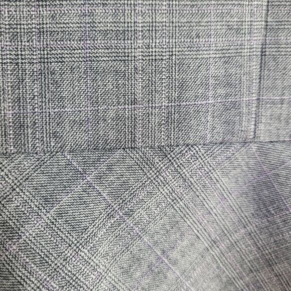 Banana Republic stretch grey blazer wool blend plaid fit & flare office business - Picture 4 of 15